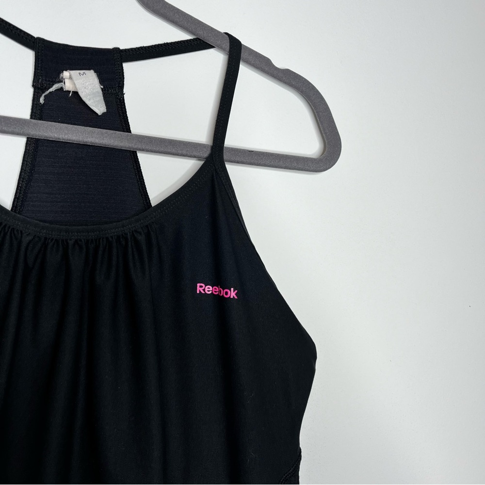 Reebok Size Medium Black Fitted Sleeveless Racerback Workout Tank Top - Picture 3 of 7